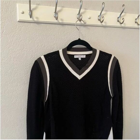 Anthropologie Current Air V Neck Tipped Knit Layered Sweater - Picture 4 of 6